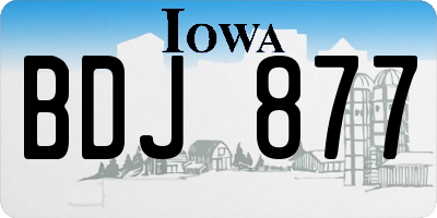 IA license plate BDJ877