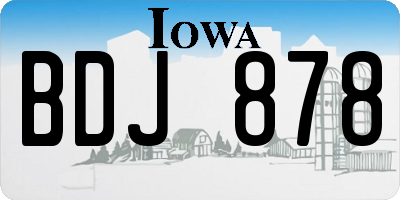 IA license plate BDJ878