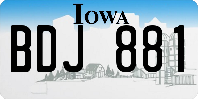 IA license plate BDJ881