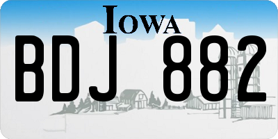 IA license plate BDJ882