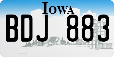 IA license plate BDJ883
