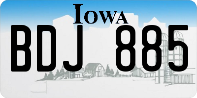 IA license plate BDJ885