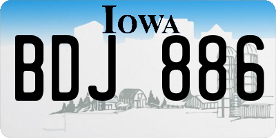IA license plate BDJ886