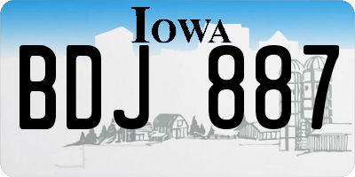 IA license plate BDJ887