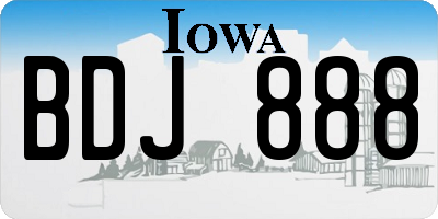 IA license plate BDJ888