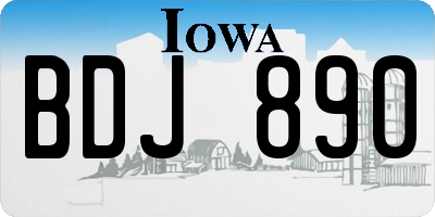 IA license plate BDJ890