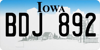 IA license plate BDJ892