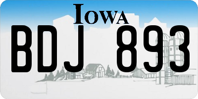 IA license plate BDJ893