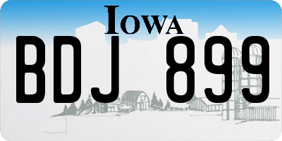 IA license plate BDJ899