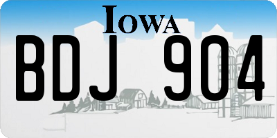 IA license plate BDJ904
