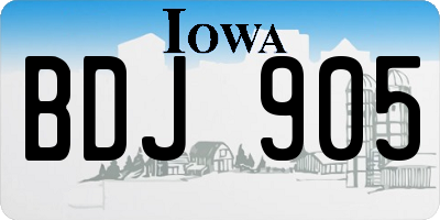 IA license plate BDJ905