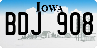 IA license plate BDJ908
