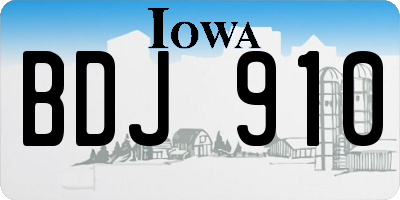 IA license plate BDJ910