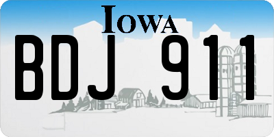 IA license plate BDJ911