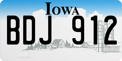 IA license plate BDJ912