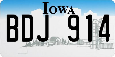 IA license plate BDJ914