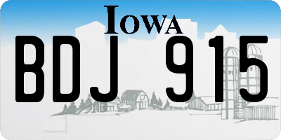 IA license plate BDJ915