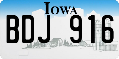 IA license plate BDJ916