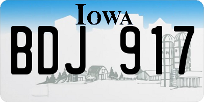 IA license plate BDJ917