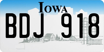 IA license plate BDJ918