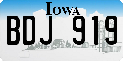 IA license plate BDJ919