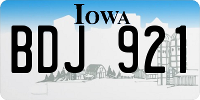 IA license plate BDJ921