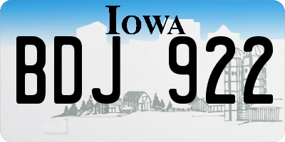 IA license plate BDJ922