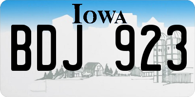 IA license plate BDJ923