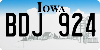 IA license plate BDJ924