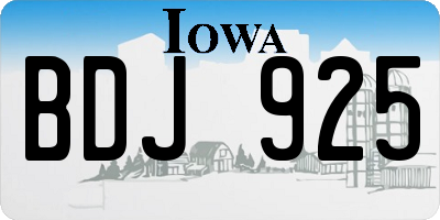 IA license plate BDJ925