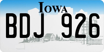 IA license plate BDJ926