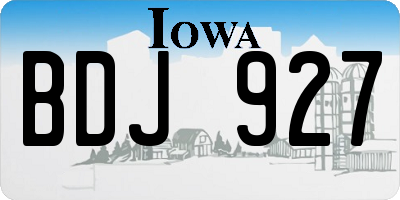 IA license plate BDJ927