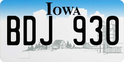 IA license plate BDJ930