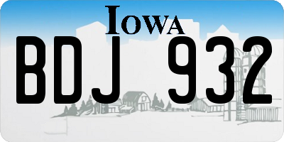 IA license plate BDJ932