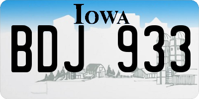 IA license plate BDJ933