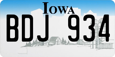 IA license plate BDJ934