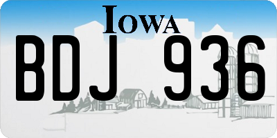 IA license plate BDJ936