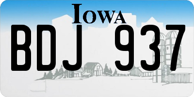 IA license plate BDJ937