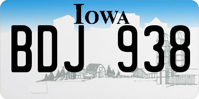 IA license plate BDJ938