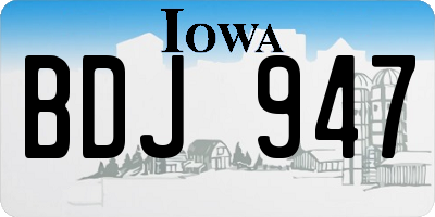 IA license plate BDJ947