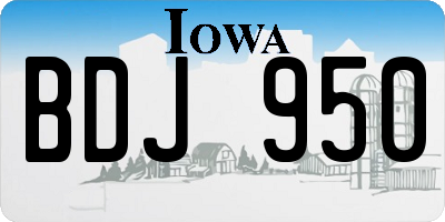 IA license plate BDJ950