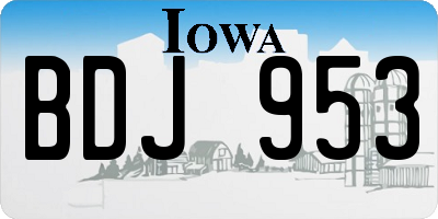IA license plate BDJ953