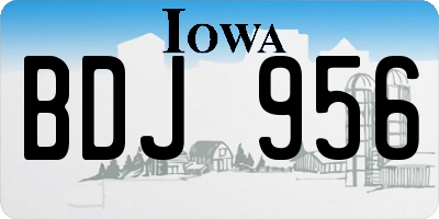 IA license plate BDJ956