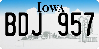 IA license plate BDJ957