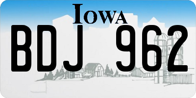 IA license plate BDJ962