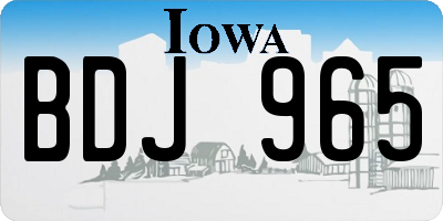 IA license plate BDJ965