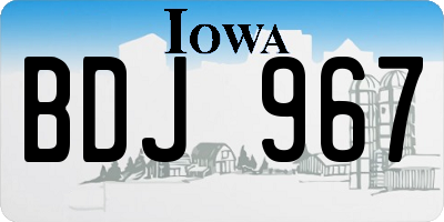 IA license plate BDJ967