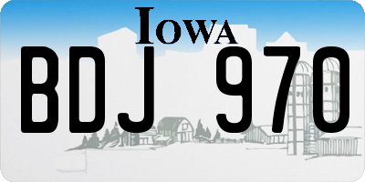 IA license plate BDJ970