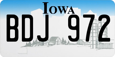 IA license plate BDJ972