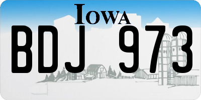 IA license plate BDJ973